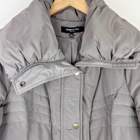 Kenneth Cole Knee Length Quilted Down Puffer Coat - Picture 4 of 10